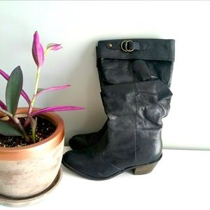 Steve Madden 8.5 Gaven Black Cowboy Leather Boots